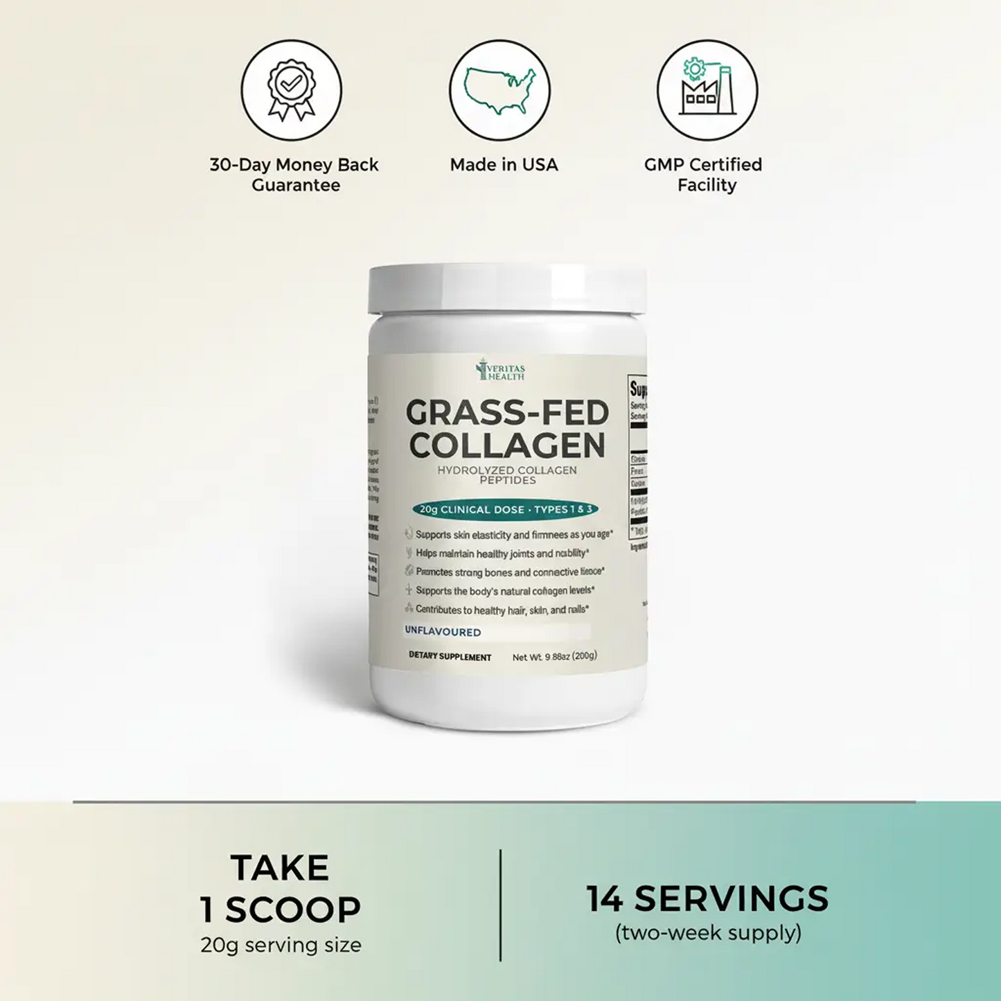 Veritas Grass-Fed Collagen - 20g Clinical Dose